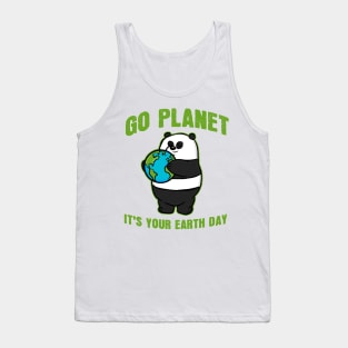 Go Planet It's Your Earth Day Panda Bear Tank Top